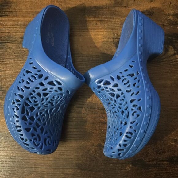 Rare-Dansko Pippa Blue Molded Slide Sandals Size 37 - Picture 4 of 6